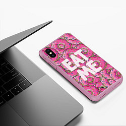 Чехол iPhone XS Max матовый Eat me, Homer, цвет: 3D-розовый — фото 2