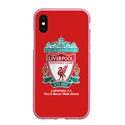 Чехол iPhone XS Max матовый Liverpool, цвет: 3D-розовый