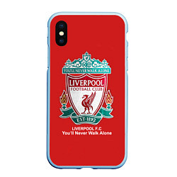 Чехол iPhone XS Max матовый Liverpool, цвет: 3D-голубой