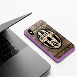 Чехол iPhone XS Max матовый Juventus, цвет: 3D-фиолетовый — фото 2
