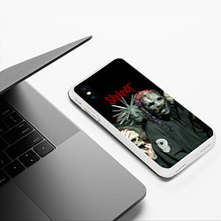 Чехол iPhone XS Max матовый Slipknot, цвет: 3D-белый — фото 2