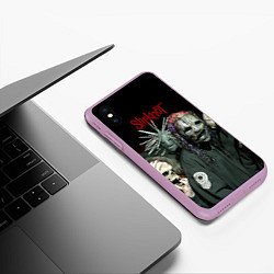 Чехол iPhone XS Max матовый Slipknot, цвет: 3D-сиреневый — фото 2