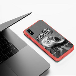 Чехол iPhone XS Max матовый The Prodigy: Madness, цвет: 3D-красный — фото 2