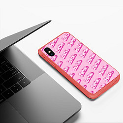 Чехол iPhone XS Max матовый Barbie Pattern, цвет: 3D-красный — фото 2