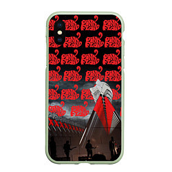 Чехол iPhone XS Max матовый Pink Floyd Pattern, цвет: 3D-салатовый