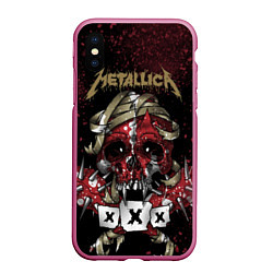 Чехол iPhone XS Max матовый Metallica: XXX, цвет: 3D-малиновый