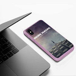 Чехол iPhone XS Max матовый Imagine Dragons: Night Visions, цвет: 3D-сиреневый — фото 2