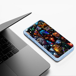 Чехол iPhone XS Max матовый Dota 2: All Pick, цвет: 3D-голубой — фото 2