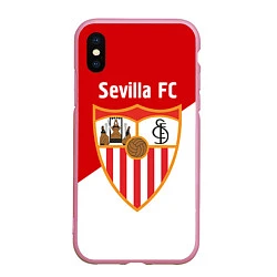 Чехол iPhone XS Max матовый Sevilla FC, цвет: 3D-розовый