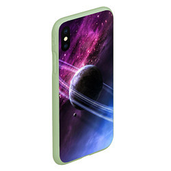 Чехол iPhone XS Max матовый Космос, цвет: 3D-салатовый — фото 2