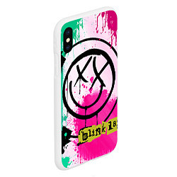 Чехол iPhone XS Max матовый Blink-182: Purple Smile, цвет: 3D-белый — фото 2