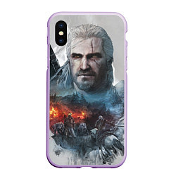 Чехол iPhone XS Max матовый Witcher, цвет: 3D-сиреневый