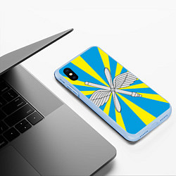 Чехол iPhone XS Max матовый Флаг ВВС, цвет: 3D-голубой — фото 2