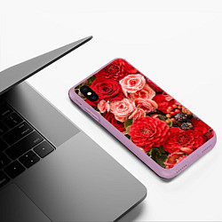 Чехол iPhone XS Max матовый Ассорти из цветов, цвет: 3D-сиреневый — фото 2