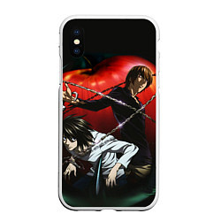 Чехол iPhone XS Max матовый Тетрадь смерти, цвет: 3D-белый
