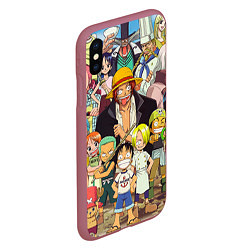 Чехол iPhone XS Max матовый One Piece, цвет: 3D-малиновый — фото 2