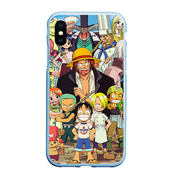 Чехол iPhone XS Max матовый One Piece, цвет: 3D-голубой