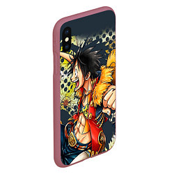 Чехол iPhone XS Max матовый One Piece, цвет: 3D-малиновый — фото 2