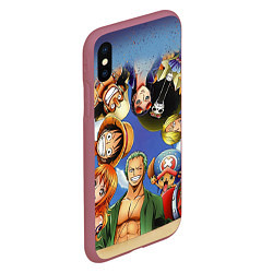 Чехол iPhone XS Max матовый One Piece, цвет: 3D-малиновый — фото 2