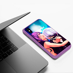 Чехол iPhone XS Max матовый Токийский Гуль, цвет: 3D-фиолетовый — фото 2