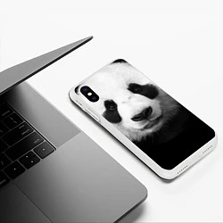 Чехол iPhone XS Max матовый Взгляд панды, цвет: 3D-белый — фото 2