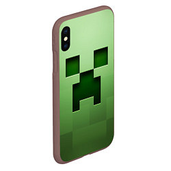 Чехол iPhone XS Max матовый Creeper Face, цвет: 3D-коричневый — фото 2