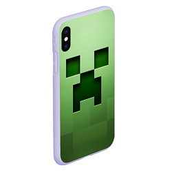 Чехол iPhone XS Max матовый Creeper Face, цвет: 3D-светло-сиреневый — фото 2