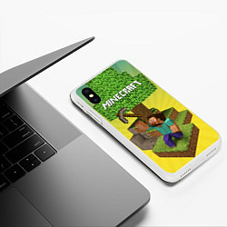 Чехол iPhone XS Max матовый Minecraft Tree, цвет: 3D-белый — фото 2