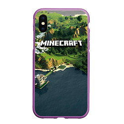 Чехол iPhone XS Max матовый Minecraft Location, цвет: 3D-фиолетовый