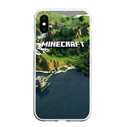 Чехол iPhone XS Max матовый Minecraft Location, цвет: 3D-белый