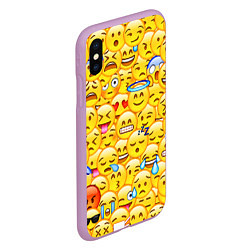 Чехол iPhone XS Max матовый Emoji, цвет: 3D-сиреневый — фото 2