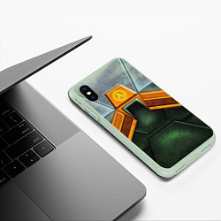 Чехол iPhone XS Max матовый Gordon Freeman: Costume, цвет: 3D-салатовый — фото 2