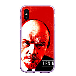 Чехол iPhone XS Max матовый Red Lenin, цвет: 3D-сиреневый