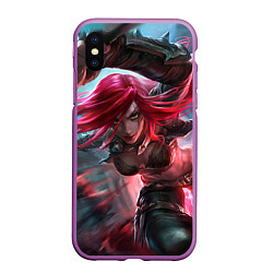 Чехол iPhone XS Max матовый League of legends, цвет: 3D-фиолетовый