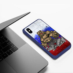 Чехол iPhone XS Max матовый Русский медведь цвета 3D-тёмно-синий — фото 2