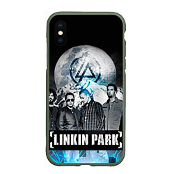 Чехол iPhone XS Max матовый Linkin Park: Moon, цвет: 3D-темно-зеленый