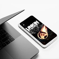 Чехол iPhone XS Max матовый Linkin Park: Comet, цвет: 3D-белый — фото 2