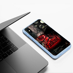 Чехол iPhone XS Max матовый Fallout Red, цвет: 3D-голубой — фото 2