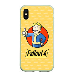 Чехол iPhone XS Max матовый Fallout 4: Pip-Boy, цвет: 3D-салатовый