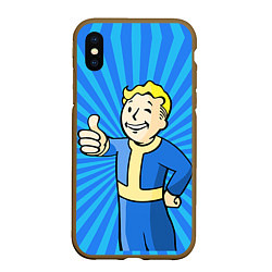 Чехол iPhone XS Max матовый Fallout Blue, цвет: 3D-коричневый