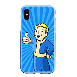 Чехол iPhone XS Max матовый Fallout Blue, цвет: 3D-голубой