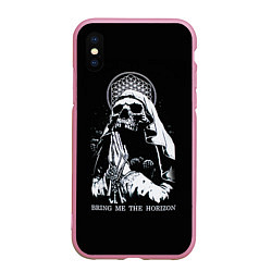 Чехол iPhone XS Max матовый BMTH: Skull Pray, цвет: 3D-розовый