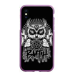 Чехол iPhone XS Max матовый BMTH Owl, цвет: 3D-фиолетовый