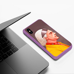 Чехол iPhone XS Max матовый Доктор Браун, цвет: 3D-фиолетовый — фото 2