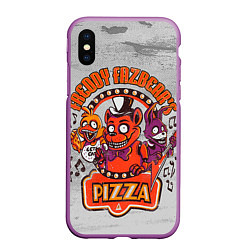 Чехол iPhone XS Max матовый Freddy Pizza, цвет: 3D-фиолетовый