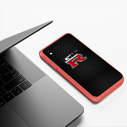 Чехол iPhone XS Max матовый Nissan GTR, цвет: 3D-красный — фото 2
