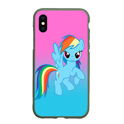 Чехол iPhone XS Max матовый My Little Pony, цвет: 3D-темно-зеленый