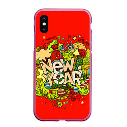 Чехол iPhone XS Max матовый New Year