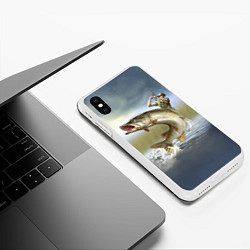 Чехол iPhone XS Max матовый Дерзская щука, цвет: 3D-белый — фото 2