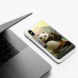 Чехол iPhone XS Max матовый Кунг фу панда, цвет: 3D-белый — фото 2